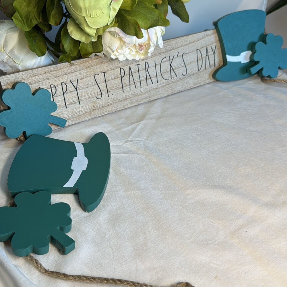 Rae Dunn wood sign “Happy St Patrick’s Day”